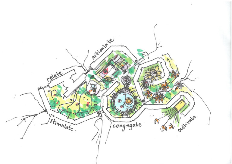 Park Hill, Sheffield ag sketch 2015